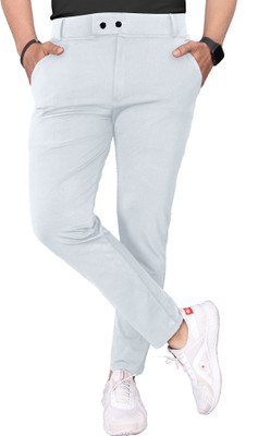 COMBRAIDED Regular Fit Men Silver Trousers