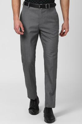 PETER ENGLAND Slim Fit Men Grey Trousers