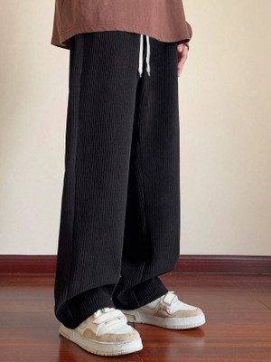 Rajovati Loose Fit Men Black Trousers