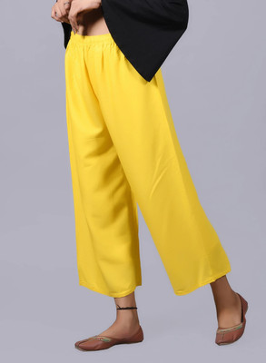 APQRS Regular Fit Women Yellow Trousers