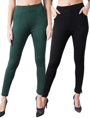 Eyba Comfort Fit Women Dark Green Trousers