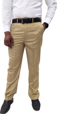 Clavelite Regular Fit Men Beige Trousers