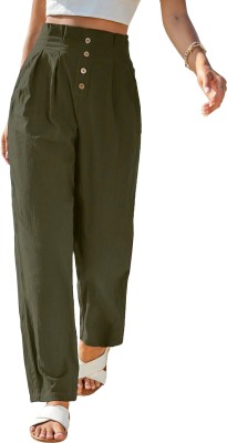 CHAKUDEE Fashion Regular Fit Women Dark Green Trousers