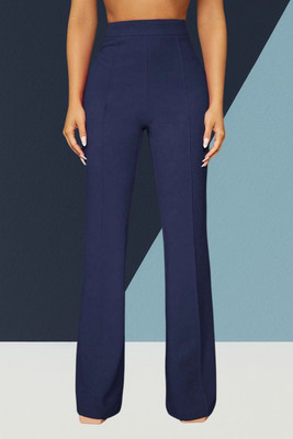 AKOTTY Comfort Fit, Regular Fit Women Dark Blue Trousers