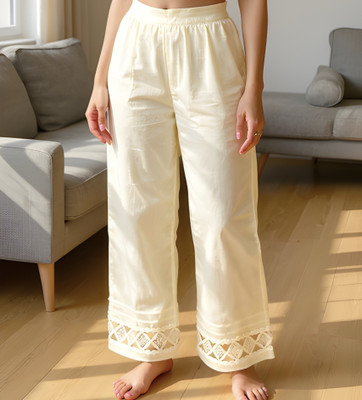 Arisha fashion Relaxed Women Cream Trousers
