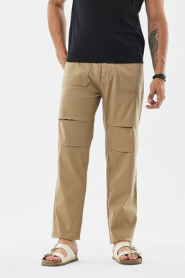 Snitch Loose Fit Men Beige Trousers