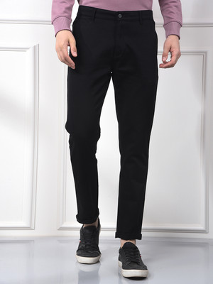 CRIMSOUNE CLUB Slim Fit Men Black Trousers