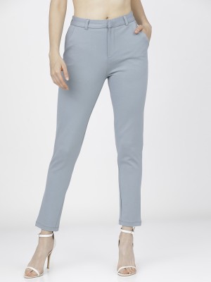 Tokyo Talkies Slim Fit Women Light Blue Trousers