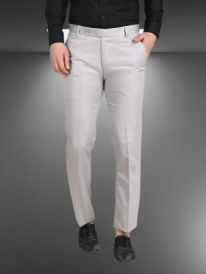 Kurus Slim Fit Men Grey Trousers