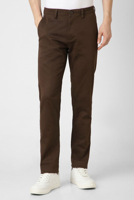 PETER ENGLAND Slim Fit Men Brown Trousers