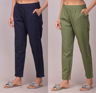 Tanusiya Regular Fit Women Blue, Green Trousers