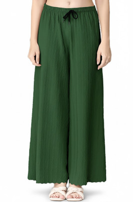 MUZUN Regular Fit Women Dark Green Trousers