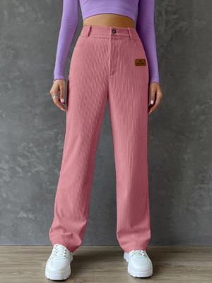 Rajovati Loose Fit Women Pink Trousers
