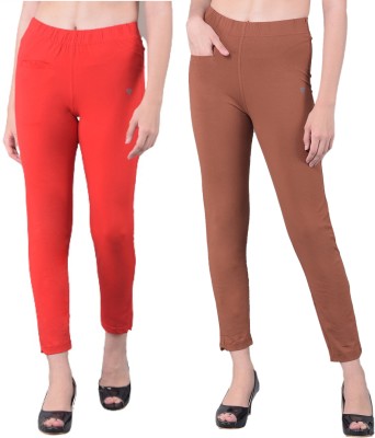 Comfort Lady Relaxed Women Red, Brown Trousers