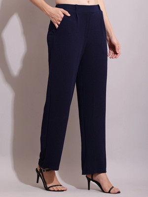 SQEW Loose Fit Women Dark Blue Trousers