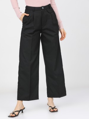 Tokyo Talkies Regular Fit Women Black Trousers