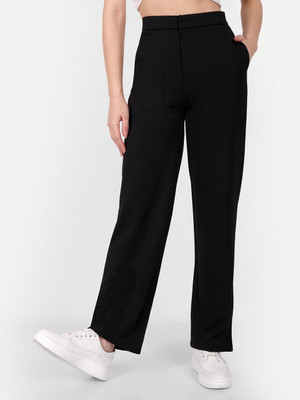 Broadstar Regular Fit Women Black Trousers