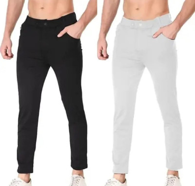 PV STORE Regular Fit Men Green, Grey Trousers