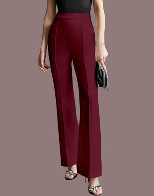 HouseOfCommon Regular Fit Women Maroon Trousers