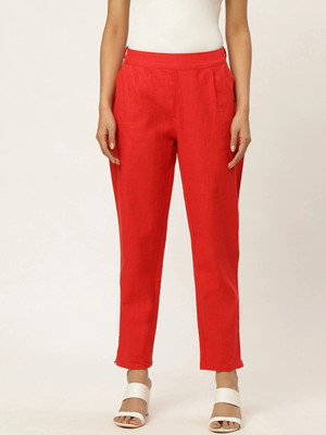 Jaipur Global Regular Fit Women Red Trousers
