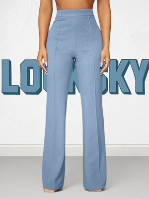 Squadfashion Comfort Fit, Regular Fit Women Light Blue Trousers