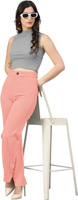 Fashion Care Comfort Fit Women Pink Trousers