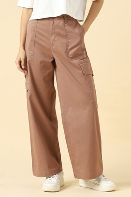 Allen Solly Regular Fit Women Brown Trousers