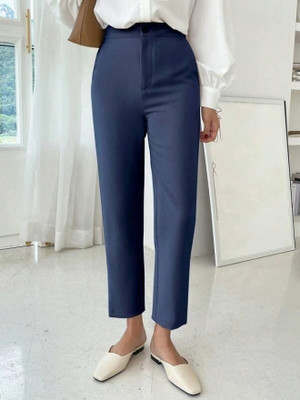 CHEMISTRY Slim Fit Women Dark Blue Trousers