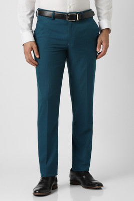 VAN HEUSEN Slim Fit Men Blue Trousers