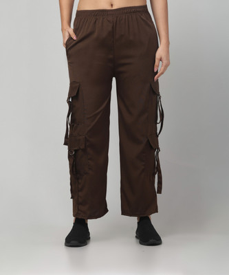 CROWN KING GARMENTS Loose Fit Women Brown Trousers