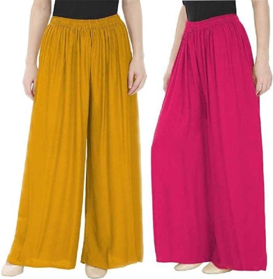 Qeheem Regular Fit Women Yellow, Pink Trousers