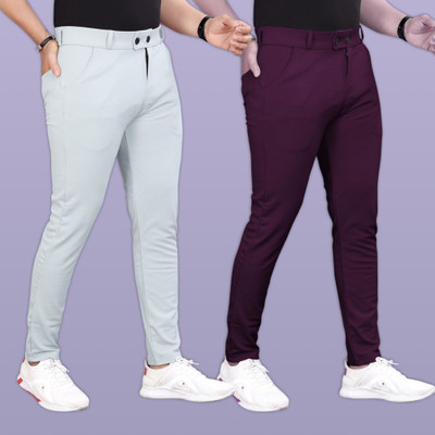 GIBBONTE Slim Fit Men Grey, Multicolor Trousers