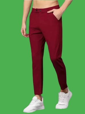 PTC CREATION Regular Fit Men Maroon Trousers