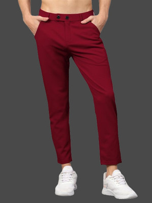 RAOSHAB FAB Regular Fit Men Maroon Trousers