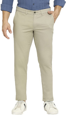 BASICS Slim Fit Men Green Trousers