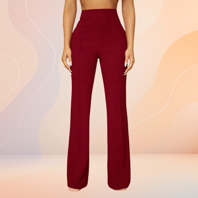 nitafashion Loose Fit Women Maroon Trousers