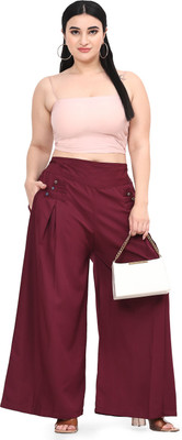 HouseOfCommon Regular Fit Women Maroon Trousers