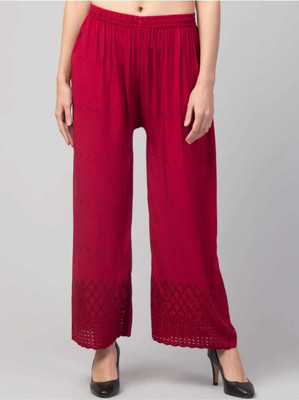 HouseOfCommon Relaxed Women Maroon Trousers