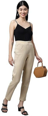 Eyba Regular Fit Women Beige Trousers