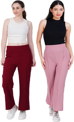 jocker Straight Fit Women Maroon, Purple Trousers