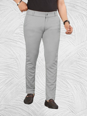 Nortex Regular Fit Men Silver Trousers