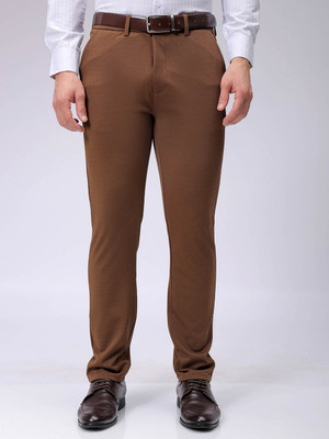 The Indian Garage Co. Slim Fit Men Brown Trousers
