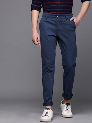 WROGN Slim Fit Men Blue Trousers