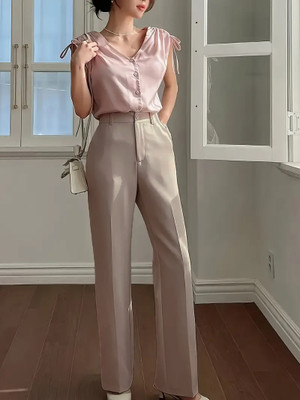 KOTTY Relaxed Women Beige Trousers