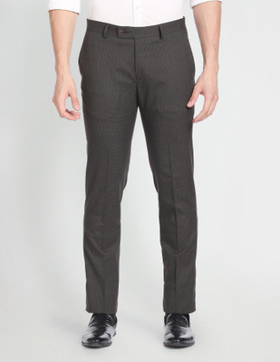 ARROW Regular Fit Men Brown Trousers