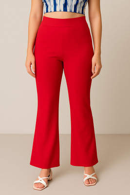 Dobblin Regular Fit Women Red Trousers