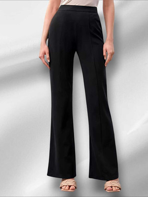 Levony Regular Fit Women Black Trousers