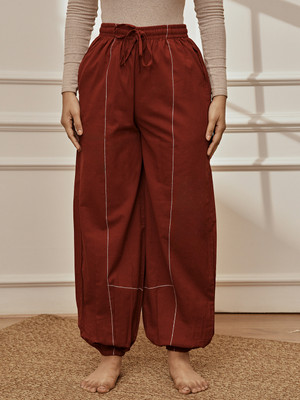 VASTRAMAY Relaxed Women Maroon Trousers