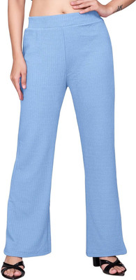 KNOVA Straight Fit Women Blue Trousers