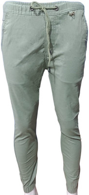 QFA Regular Fit Men Dark Green Trousers